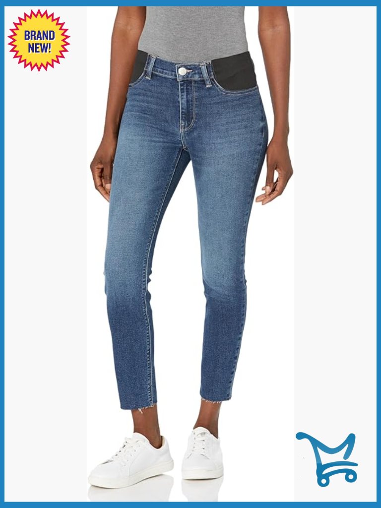 Maternity Super Skinny Crop Jeans Mid Rise Stretch Denim